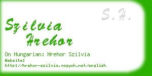 szilvia hrehor business card